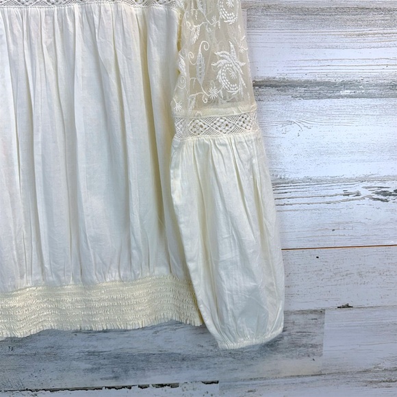 Ralph Lauren Denim & Supply Lace Peasant Blouse Ivory Boho Cottagecore Small - Picture 11 of 12